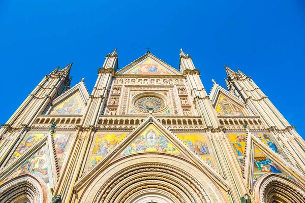 Orvieto Katedrális Cattedrale Santa Maria Assunta Gótikus Homlokzat Orvieto Umbria — Stock Fotó
