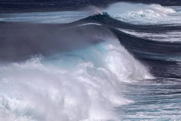 Ondas Fortes Ondas Fortes Spray Ilha Faial Açores Portugal Europa — Fotografia de Stock