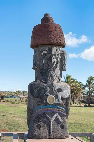 Moai Kompleksie Ahu Tahai Powrót Hanga Roa Park Narodowy Rapa — Zdjęcie stockowe