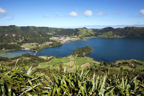 Utsikt Från Miradouro Cerrado Das Freiras Vulkankratern Caldera Sete Cidades — Stockfoto