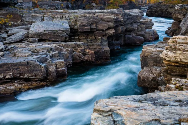 Canyon Abisko Rivière Abiskojkka Abiskojakka Parc National Abisko Norrbotten Laponie — Photo