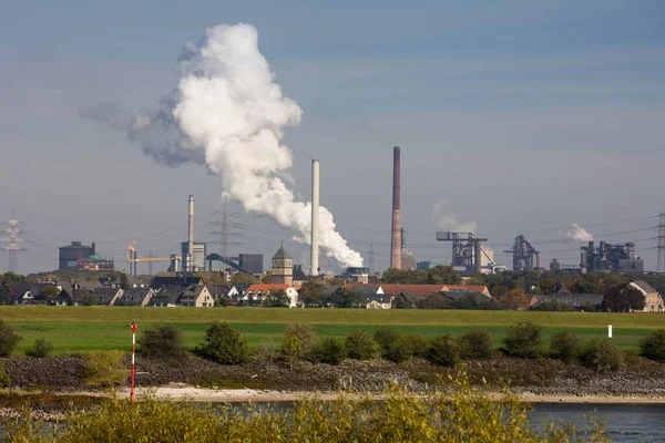 Steelworks Httenheim Duisburg Ruhr Área Renania Del Norte Westfalia Alemania — Foto de Stock
