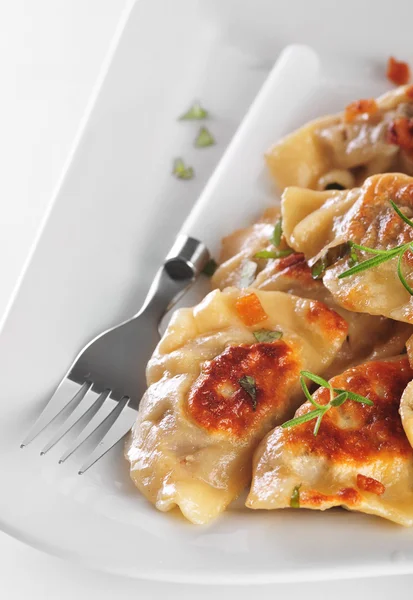 Pierogi (dumplings) - christmas traditional dish — Stock Photo, Image