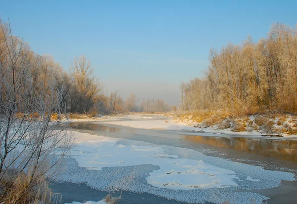 겨울 시간에 강 — 스톡 사진