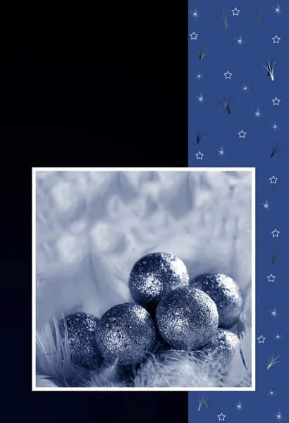 Cartolina di Natale con palline di Natale — Foto Stock