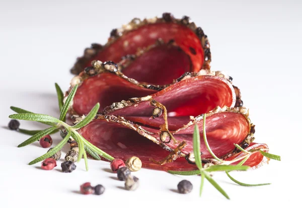Gesneden vlees salami worst — Stockfoto