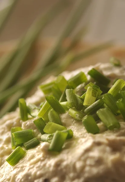 Ricotta con erba cipollina — Foto Stock