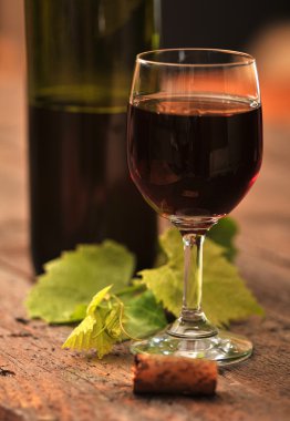 kırmızı şarap yaprakları ile