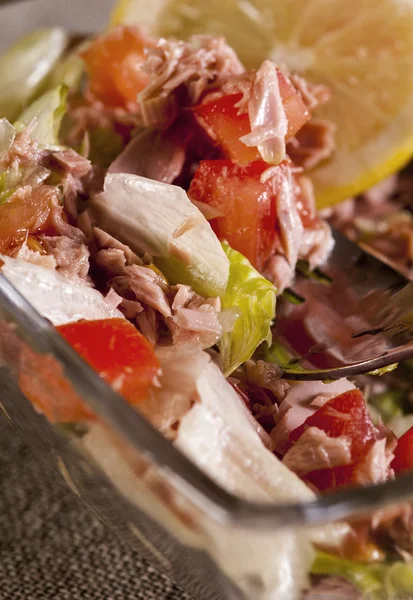 Tuna salad with lemon — Stock Photo, Image