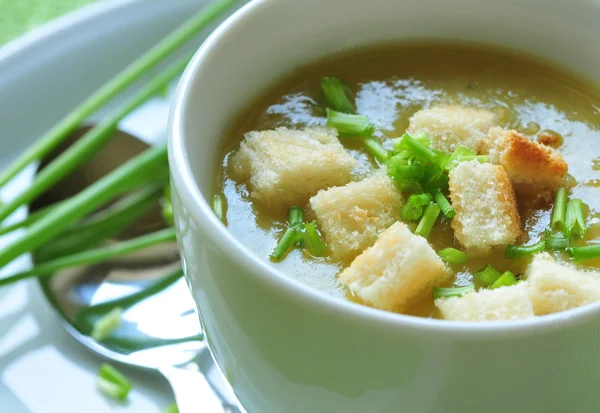 Zuppa di verdure con crostini — Foto Stock