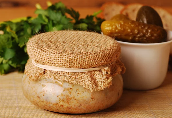 Lardo con crujientes — Foto de Stock