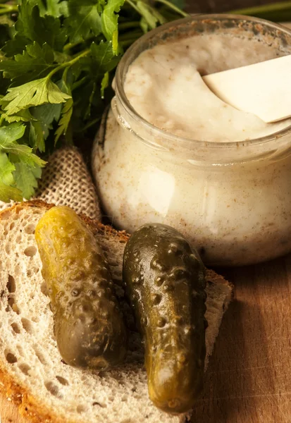 Lardo con crujientes — Foto de Stock