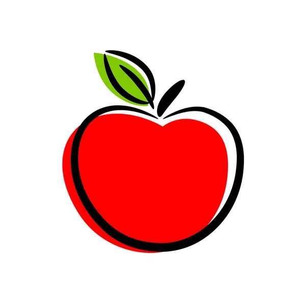 Red apple on white background — Stock Vector