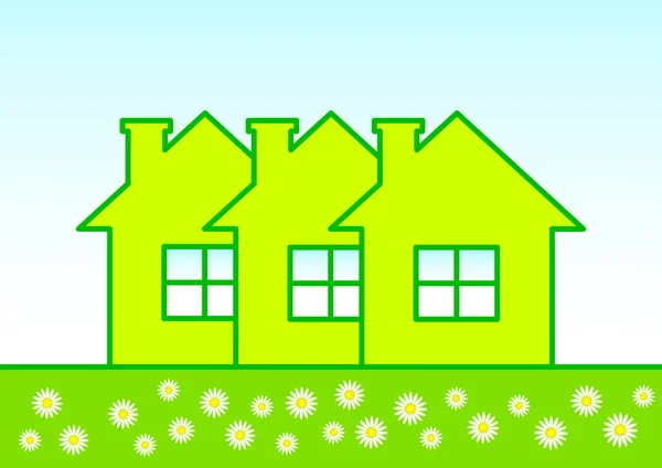 Eco houses — Stock Vector