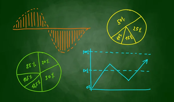 Ritning av grafen på blackboard — Stock vektor