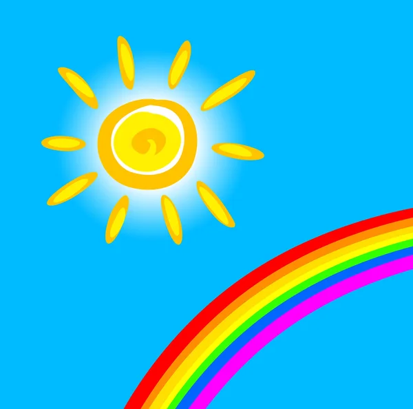 Солнце и радуга — стоковый вектор