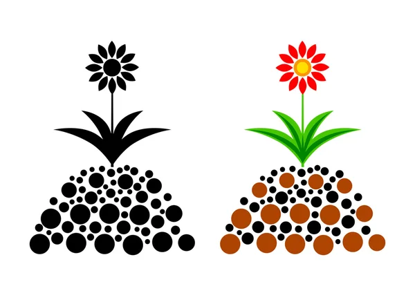 Icônes de fleurs — Image vectorielle