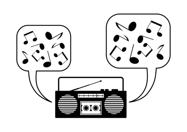 Radio-Kassettenspieler — Stockvektor