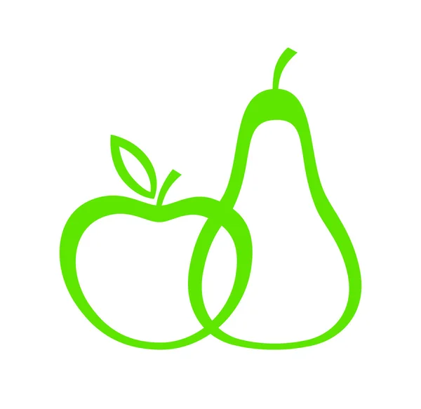 白色背景的苹果和梨子 — 图库矢量图片