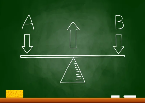 Ritning i skala på blackboard — Stock vektor