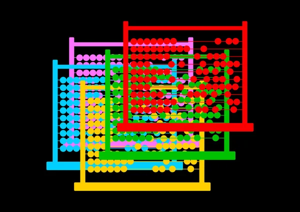 Abacus sobre fondo negro — Vector de stock