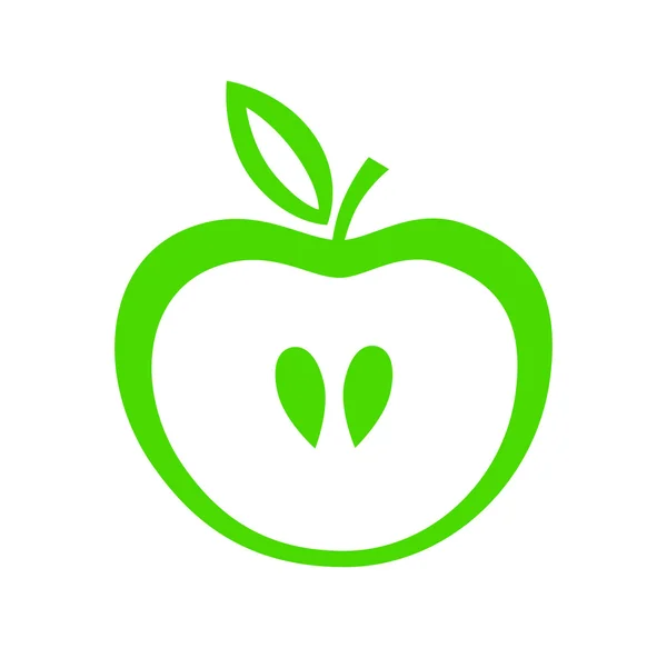 Ikona zelené jablko — Stockový vektor