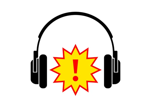 Écouteurs sur fond blanc — Image vectorielle
