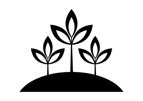 Icono de planta negro — Archivo Imágenes Vectoriales
