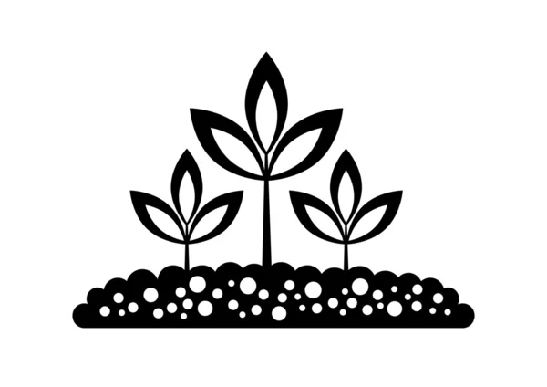 黒い植物のアイコン — ストックベクタ