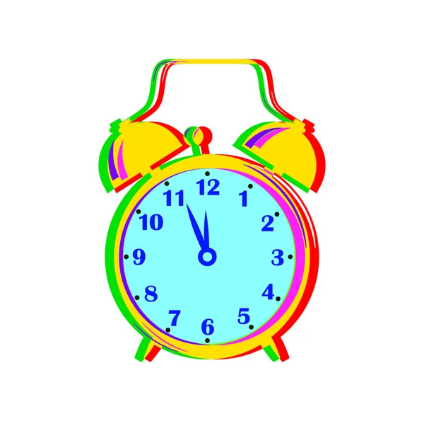 Colorful alarm clock on white background — Stock Vector