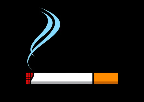 Cigarette sur fond noir — Image vectorielle