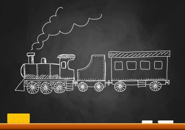 Tren yazı tahtası üzerinde çizim