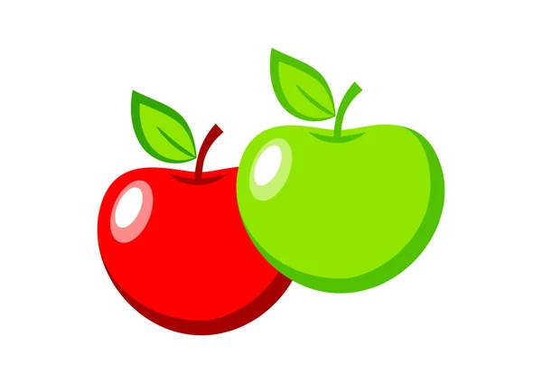 Red and green apple — Stock Vector