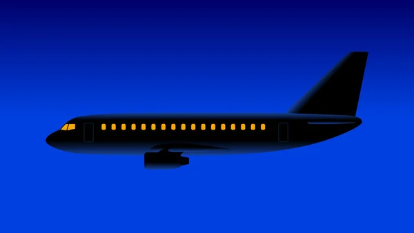 Silueta de avión — Vector de stock