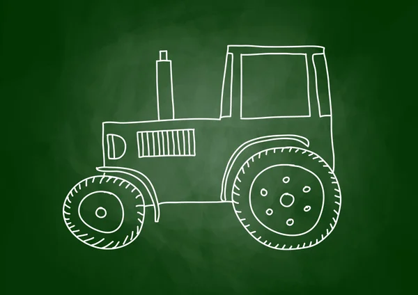 Kreslení na tabuli traktoru — Stockový vektor