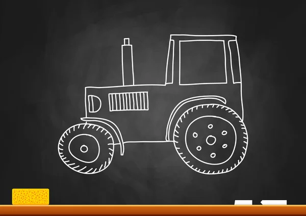 Tekening van de trekker op blackboard — Stockvector