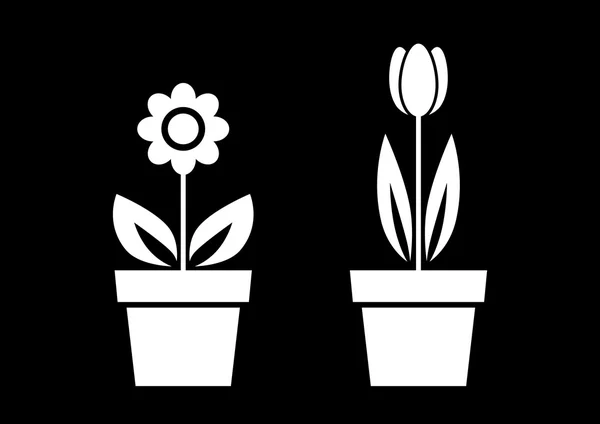 Icônes de fleurs — Image vectorielle