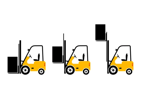 Vorkheftruck vrachtwagen pictogrammen — Stockvector