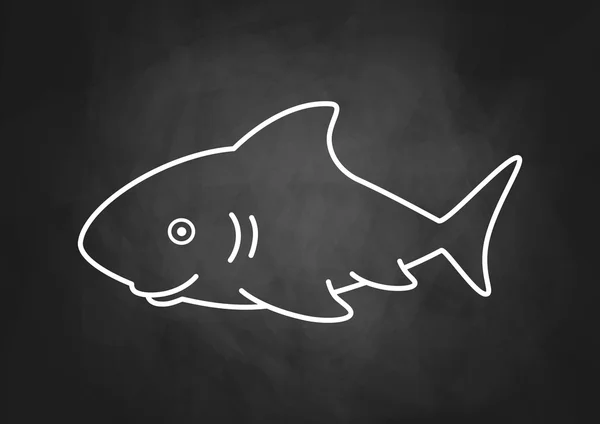 Shark drawing on blackboard — Stock Vector