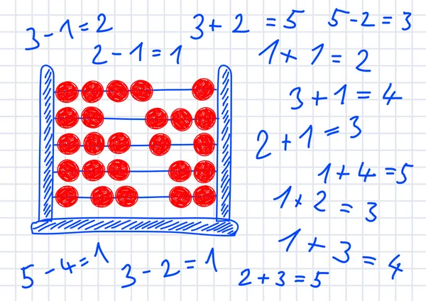 Rajz abacus négyzetben papíron — Stock Vector