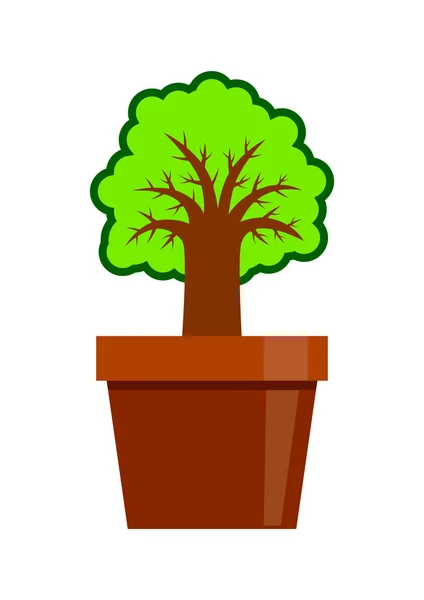 Tree in flowerpot — Stock Vector