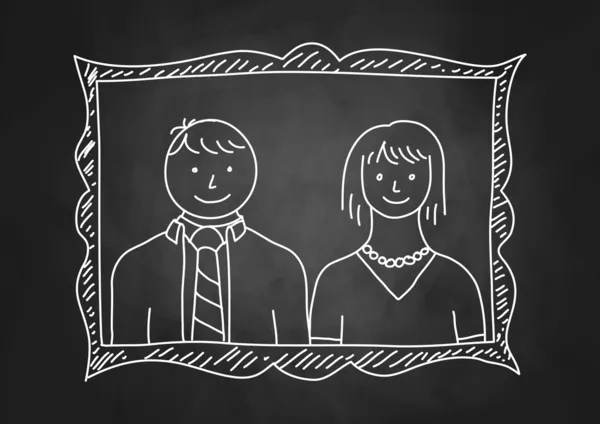 Γονείς πορτρέτο στο blackboard — Διανυσματικό Αρχείο