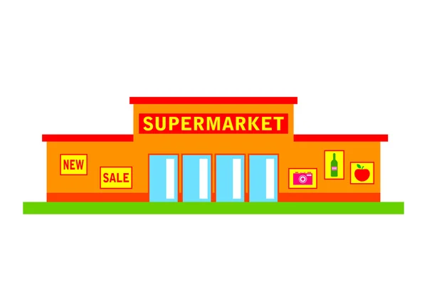 Supermarket on white background — Stock Vector