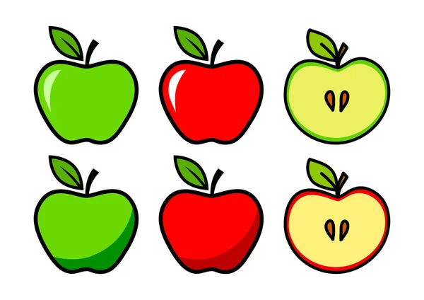 Apfel-Ikonen — Stockvektor