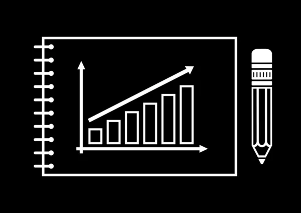 Bloc de notas y lápiz — Vector de stock