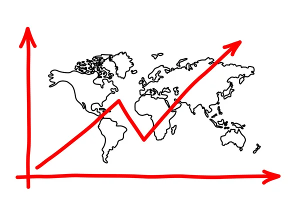 Gráfico mundial — Vetor de Stock