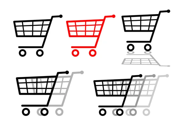 Shopping cart set — Stock vektor