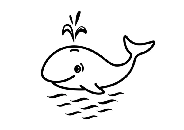 Ikon ikan paus - Stok Vektor