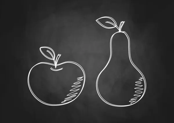 Fruit drawing on blackboard — Stockvector