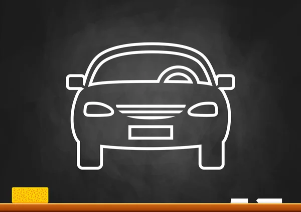 Car drawing on blackboard — Stock Vector